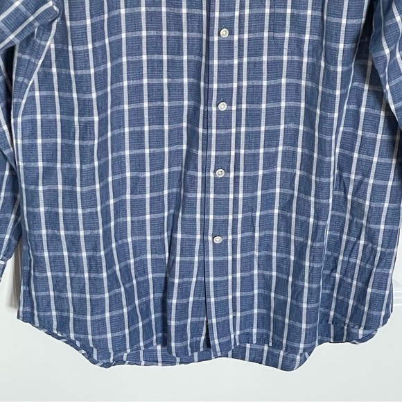 J. McLaughlin Trim Fit Linen Cotton blend button down Shirt blue 35480 - Picture 5 of 12